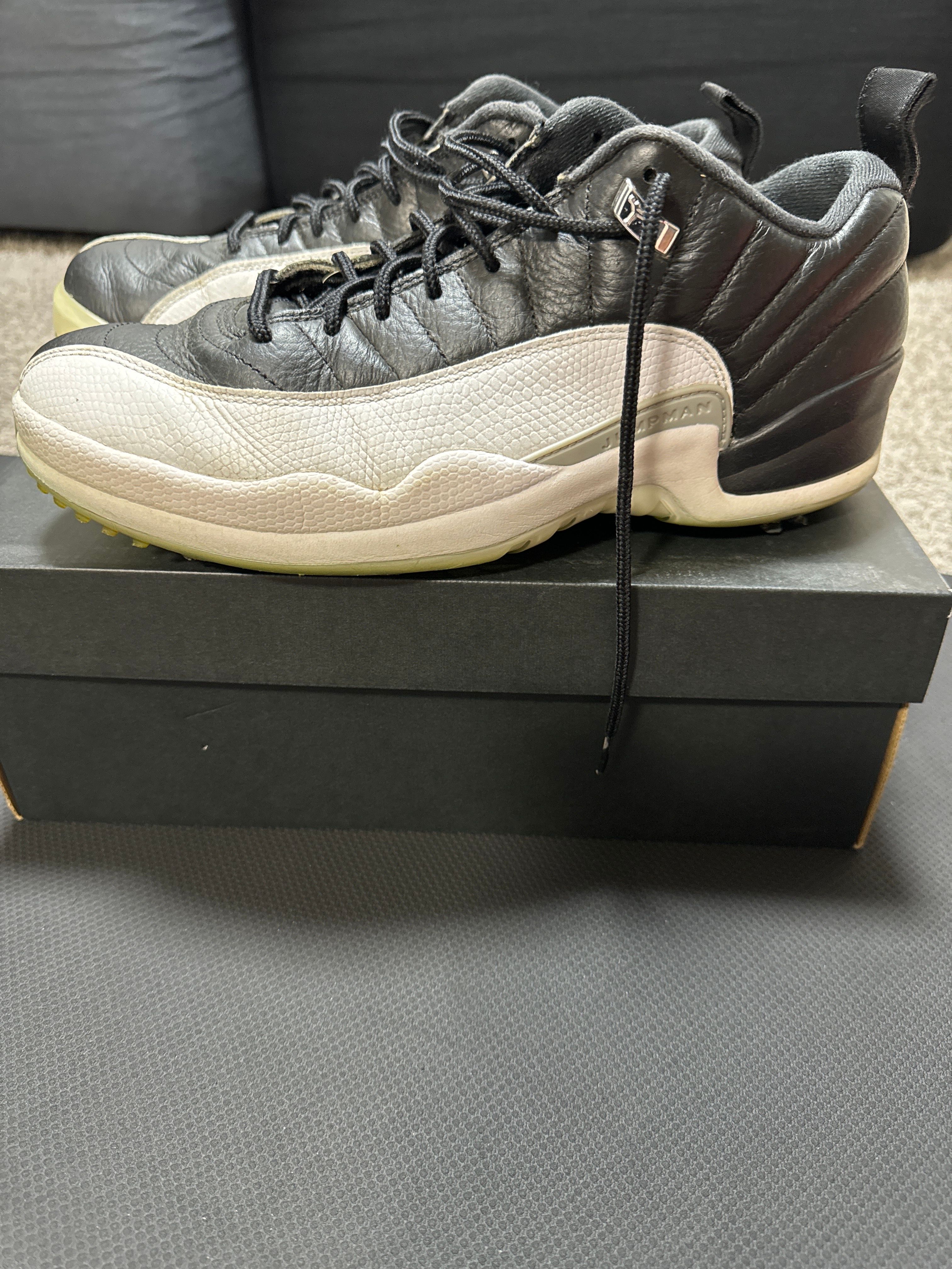 Nike Air Jordan 12 Low Golf Playoffs "Black/Varsity Red-White"