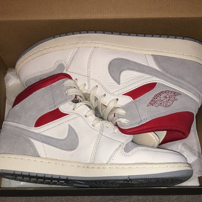 SNS×NIKE AIR JORDAN 1 MID "GREY/RED"