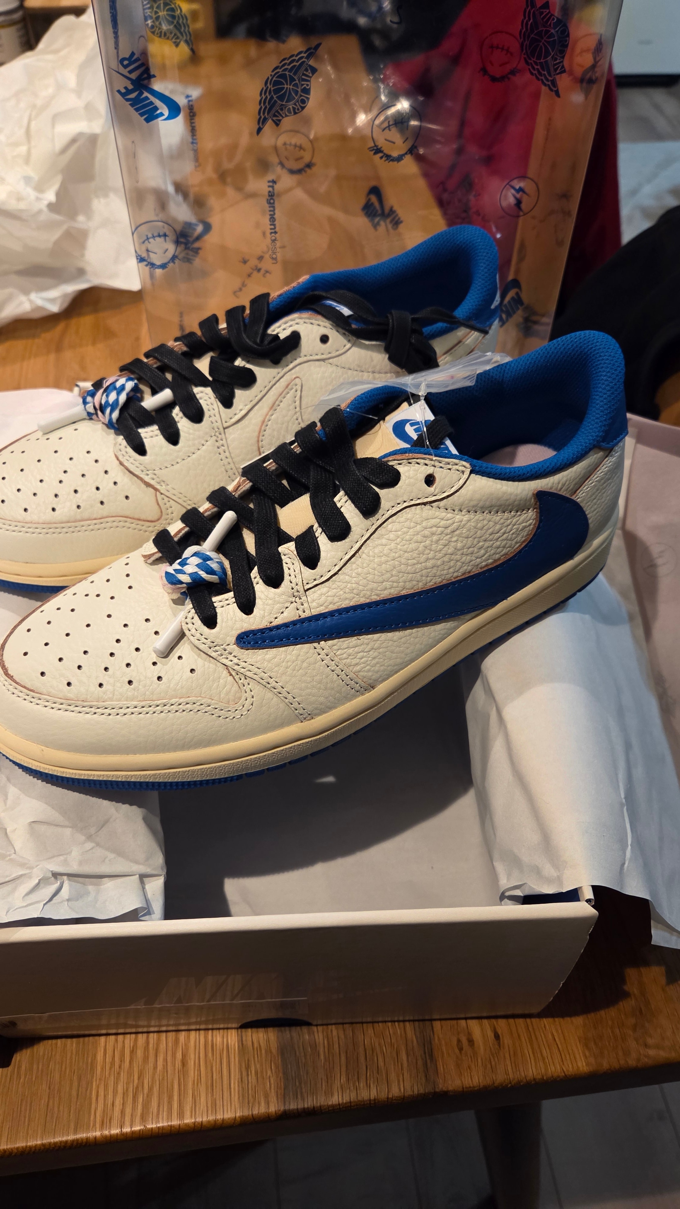 Travis Scott × fragment design × Nike Air Jordan 1 Low OG "Sail/Military Blue"