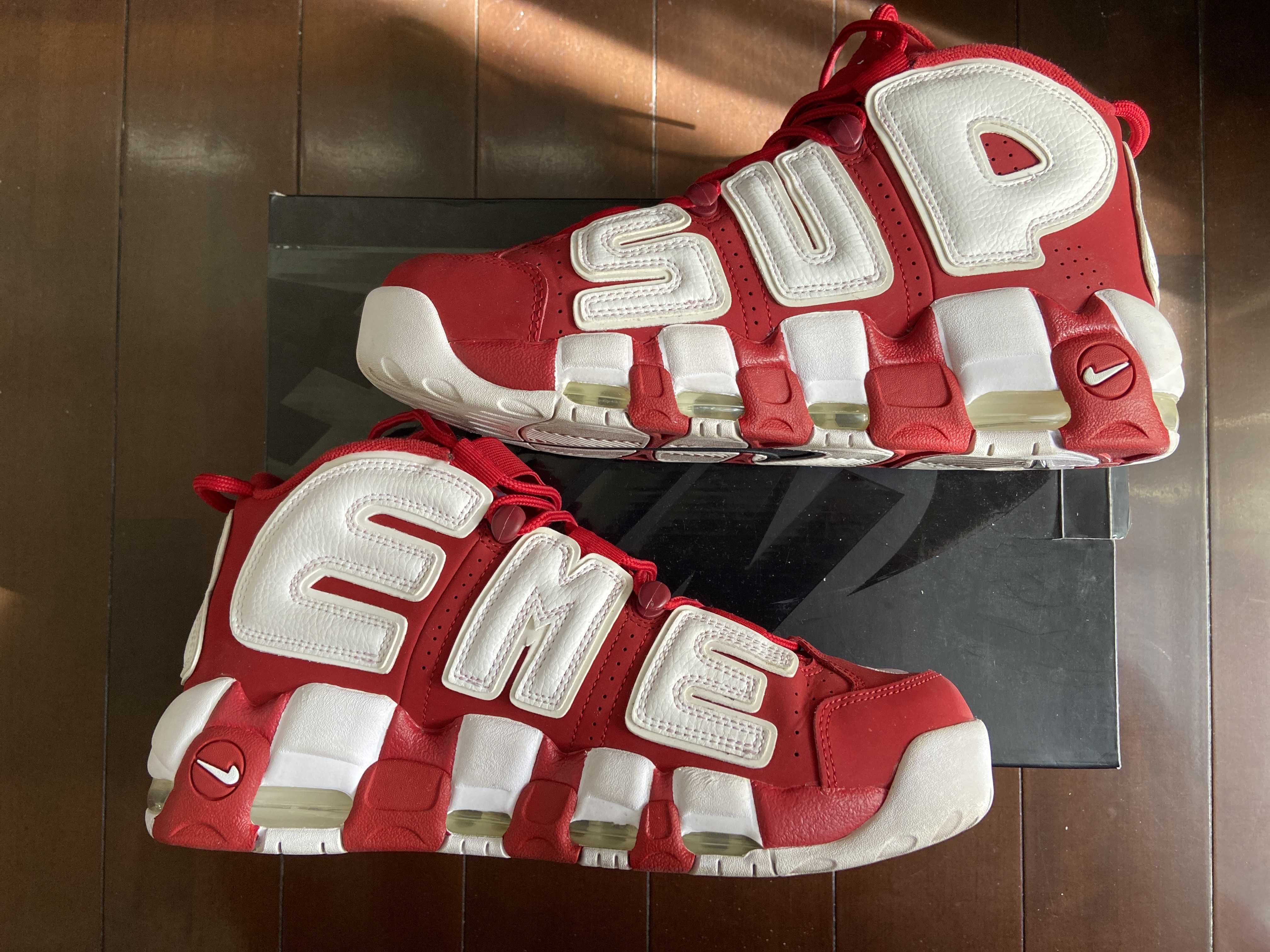 Supreme × Nike Air More Uptempo "White/Red"