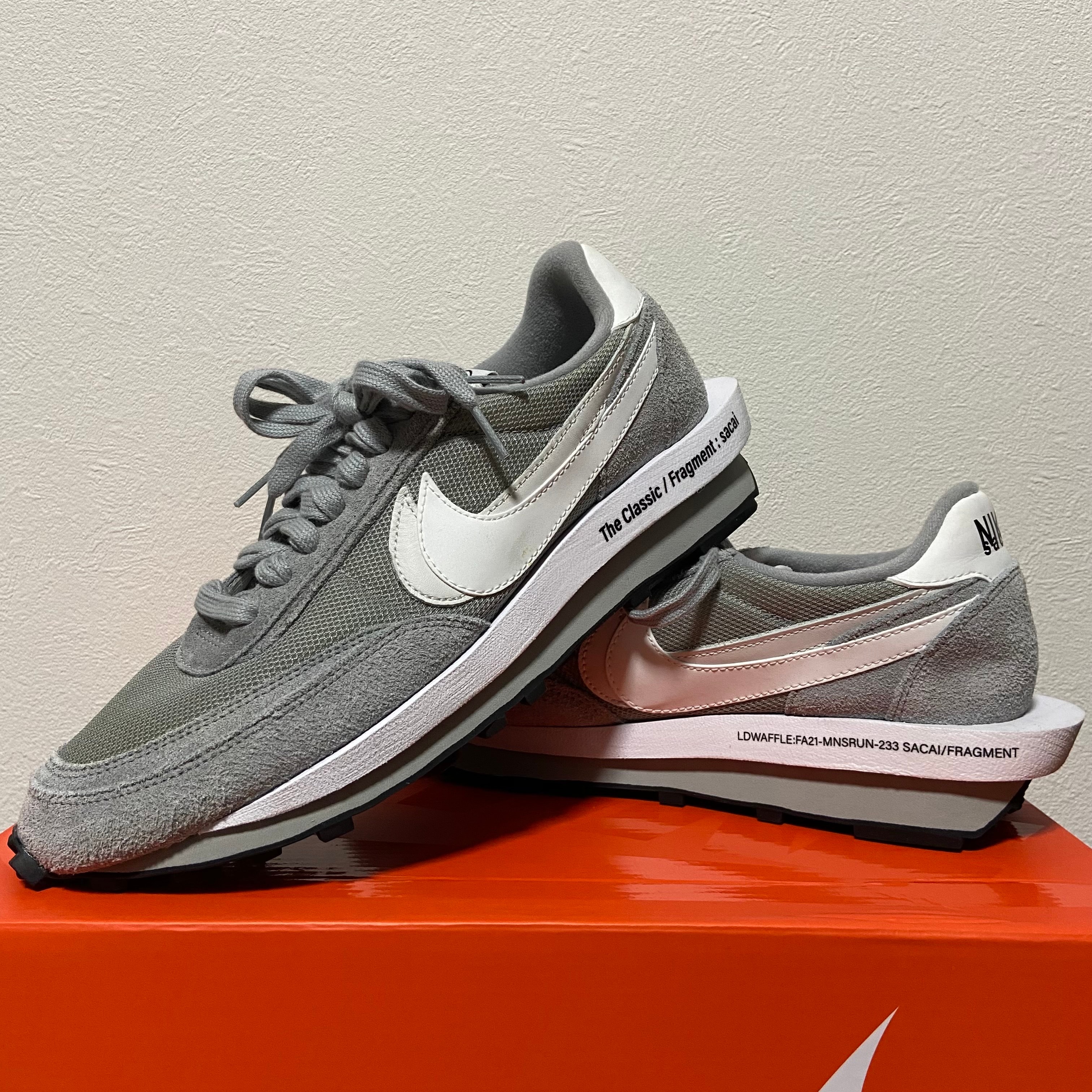 fragment design × sacai × Nike LD Waffle "Light Smoke Grey"