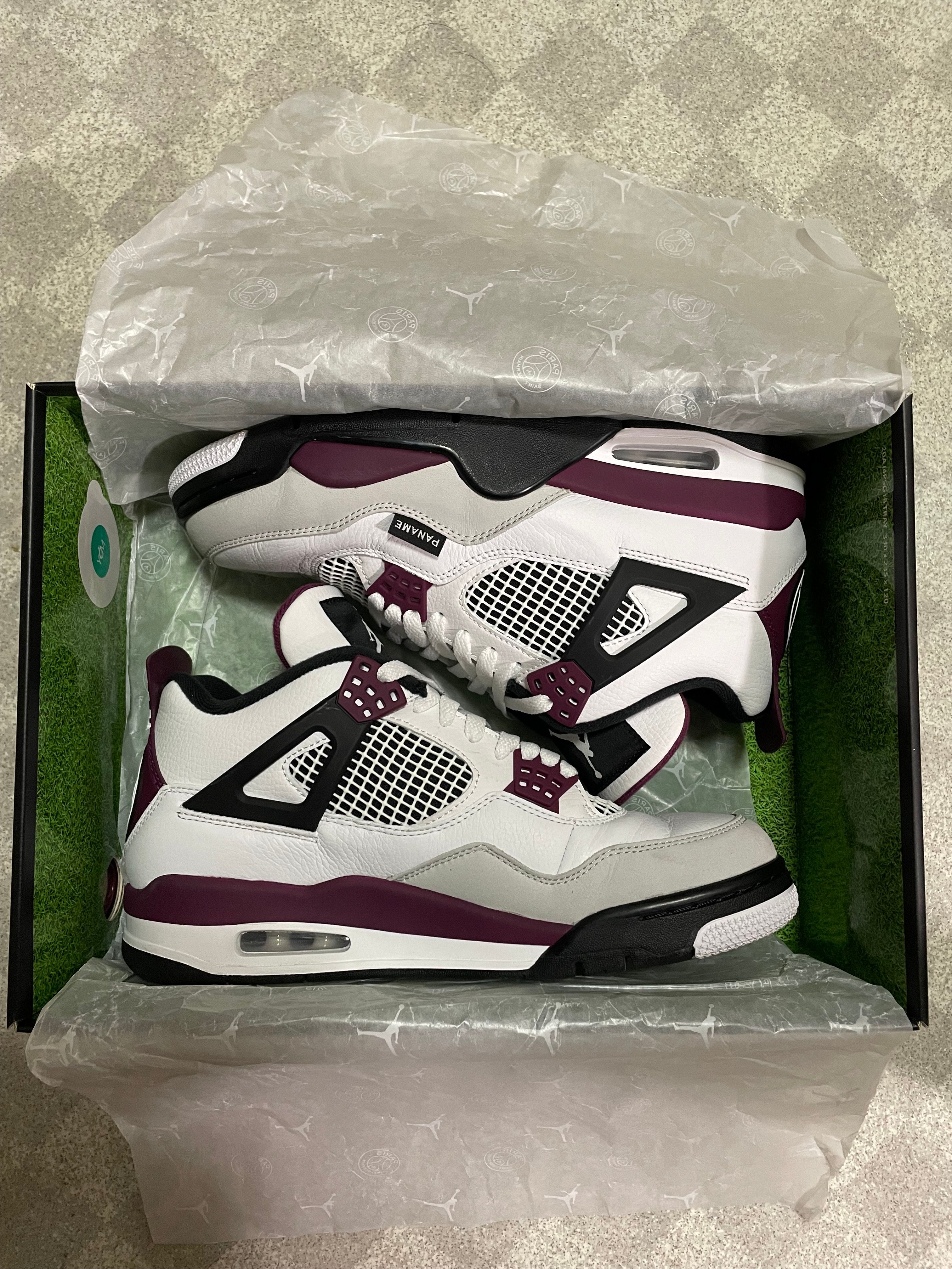 Paris Saint Germain ×Nike Air Jordan 4 Retro "White/Bordeaux/Neutral Gray"