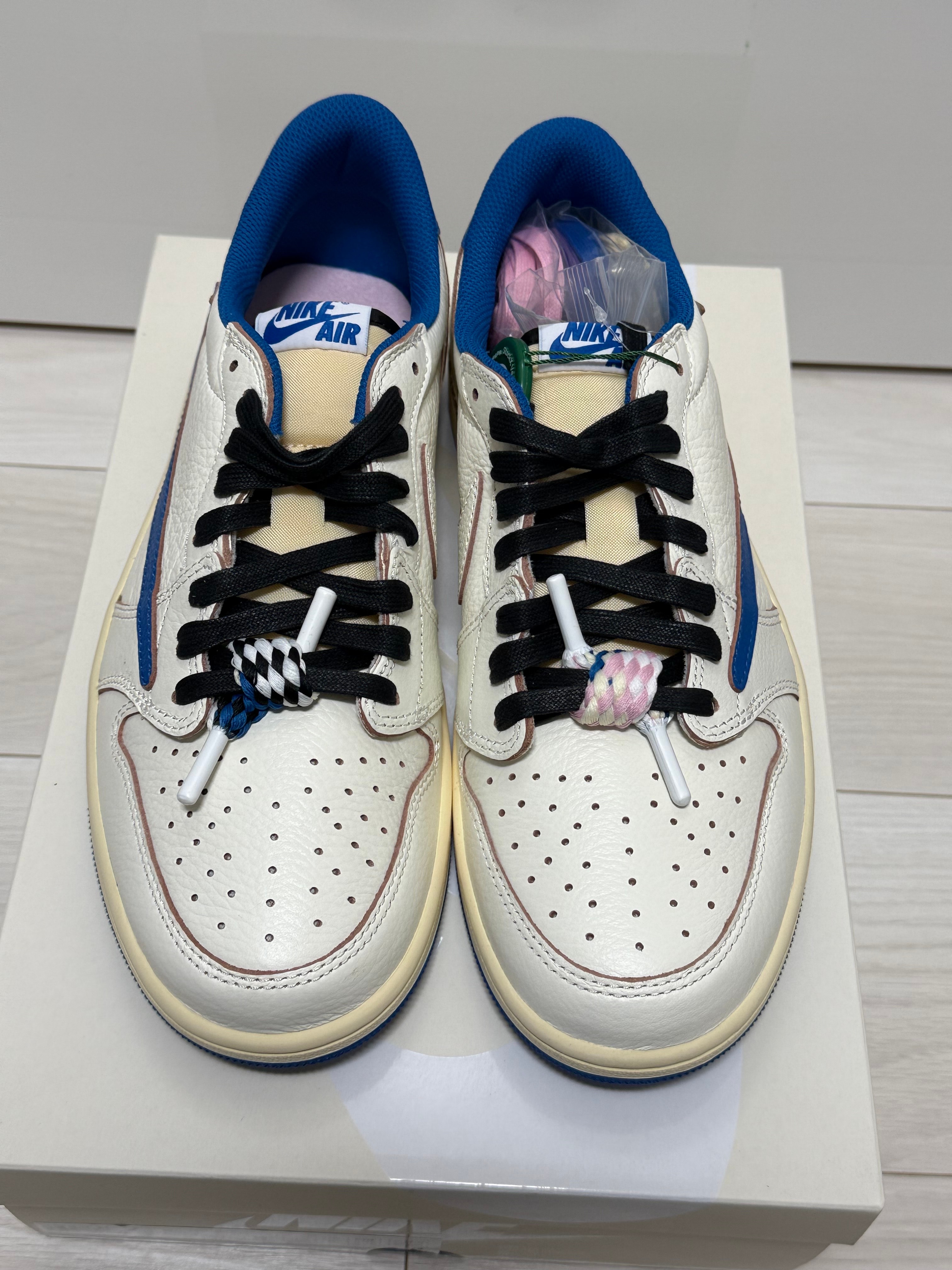 Travis Scott × fragment design × Nike Air Jordan 1 Low OG "Sail/Military Blue"