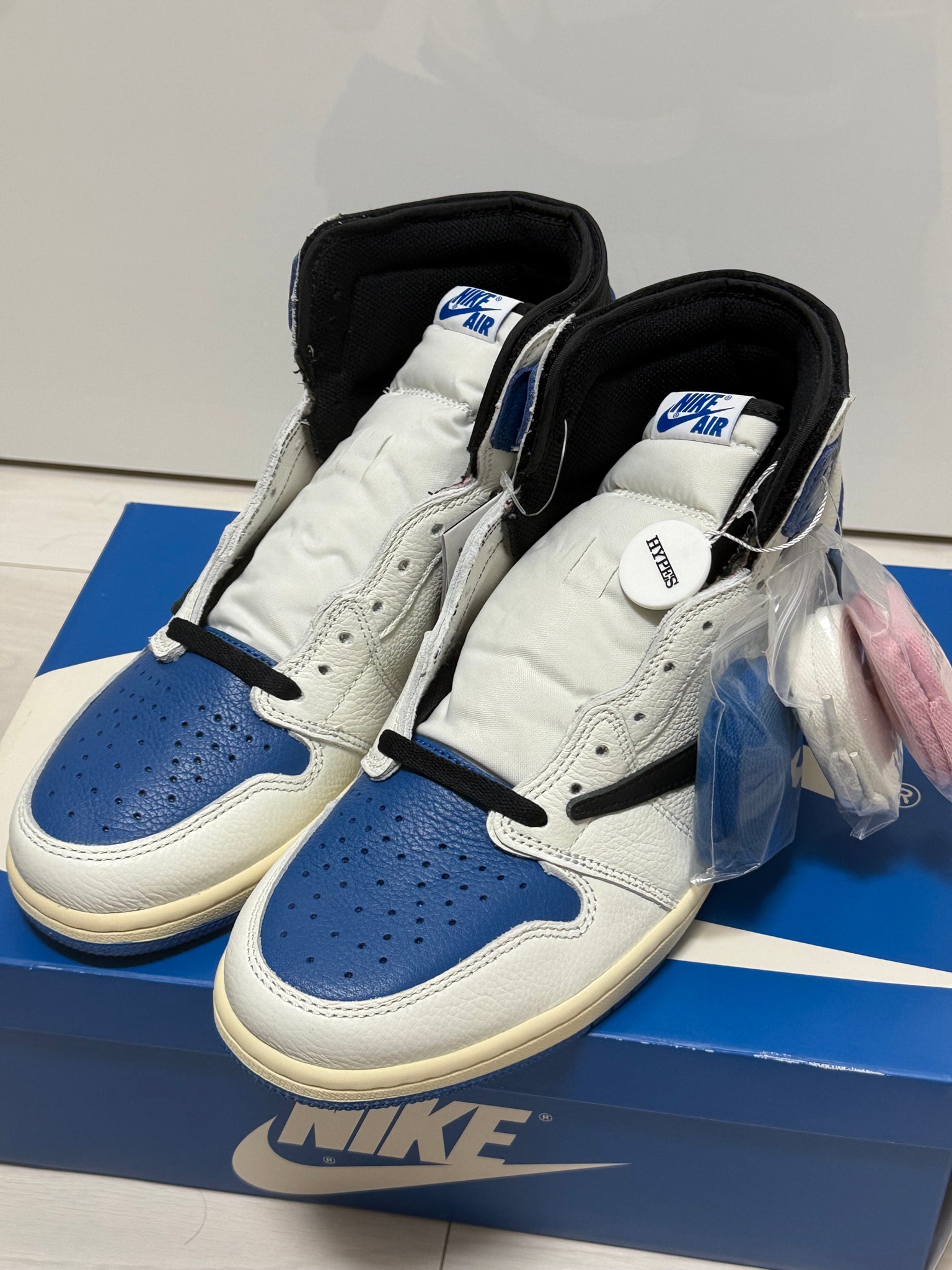 Travis Scott × fragment design × Nike Air Jordan 1 Retro High OG SP "Military Blue"