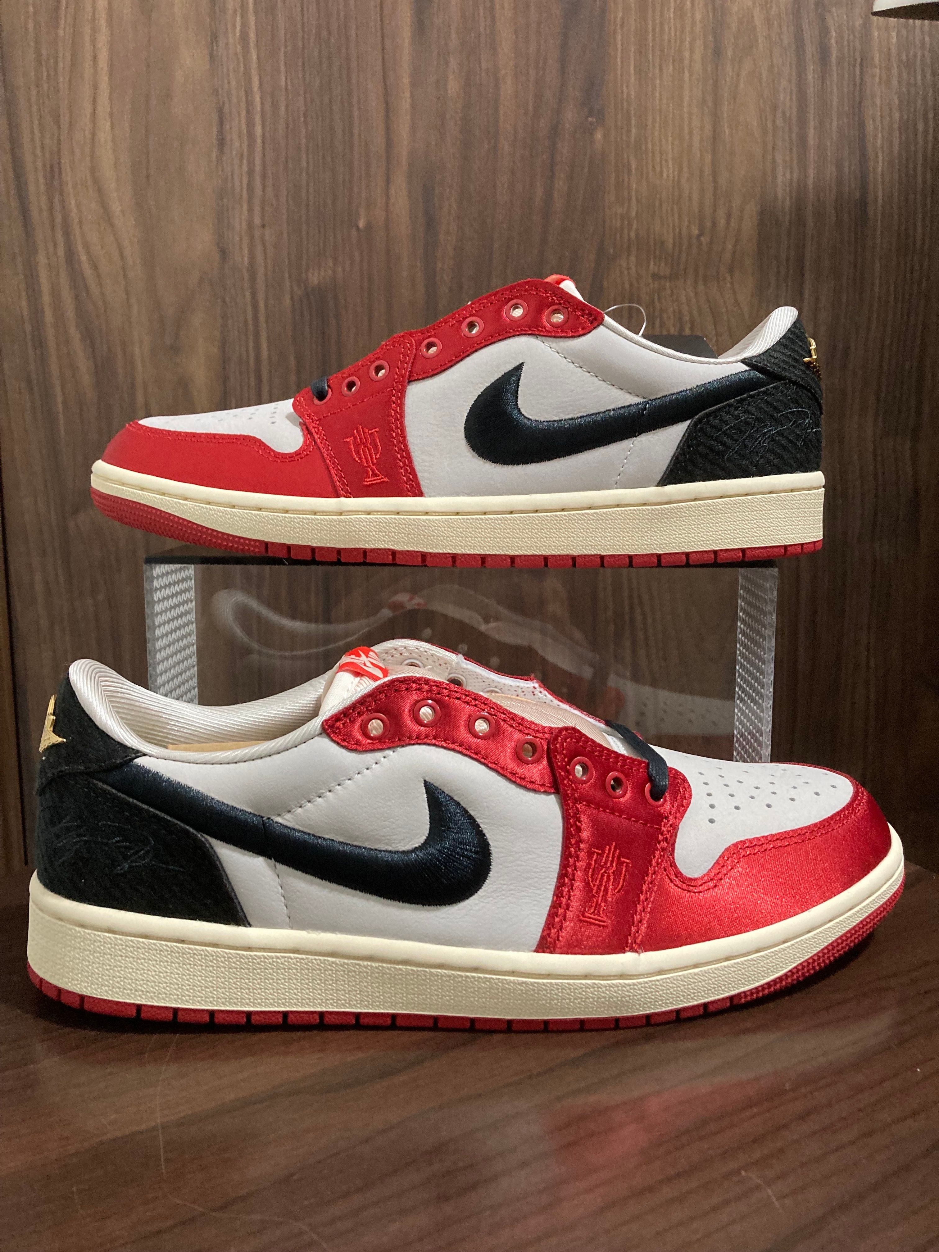 Trophy Room × Nike Air Jordan 1 Low OG "Sail and Varsity Red"