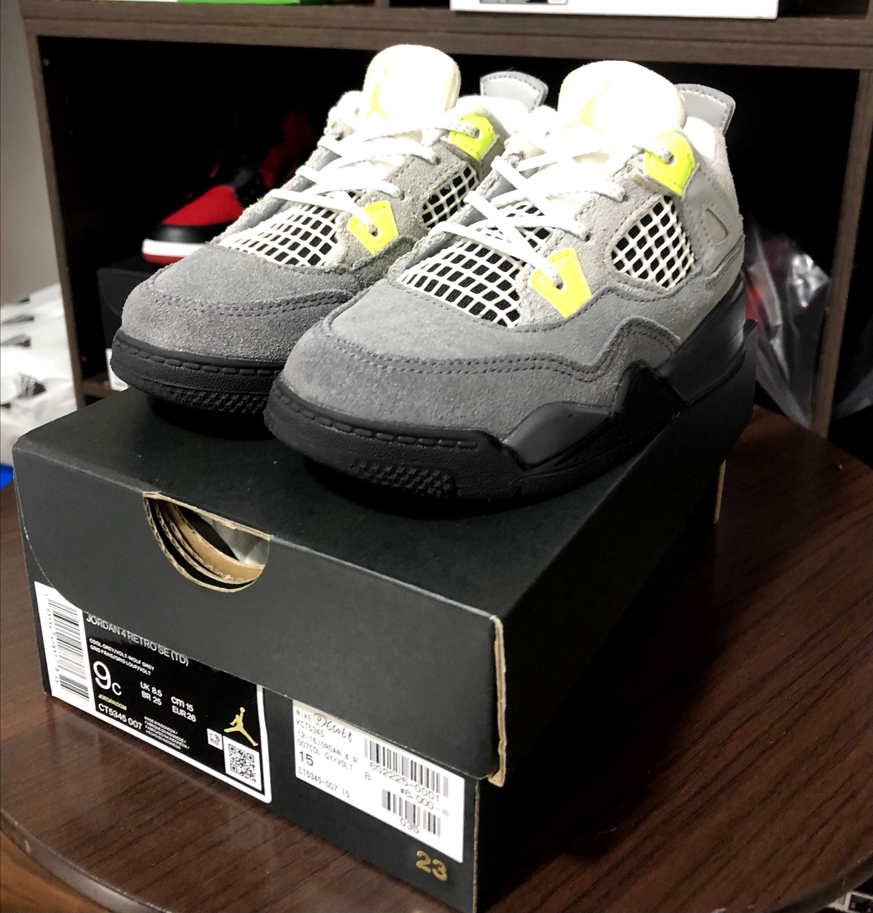 Nike TD Air Jordan 4 Retro LE "Neon"