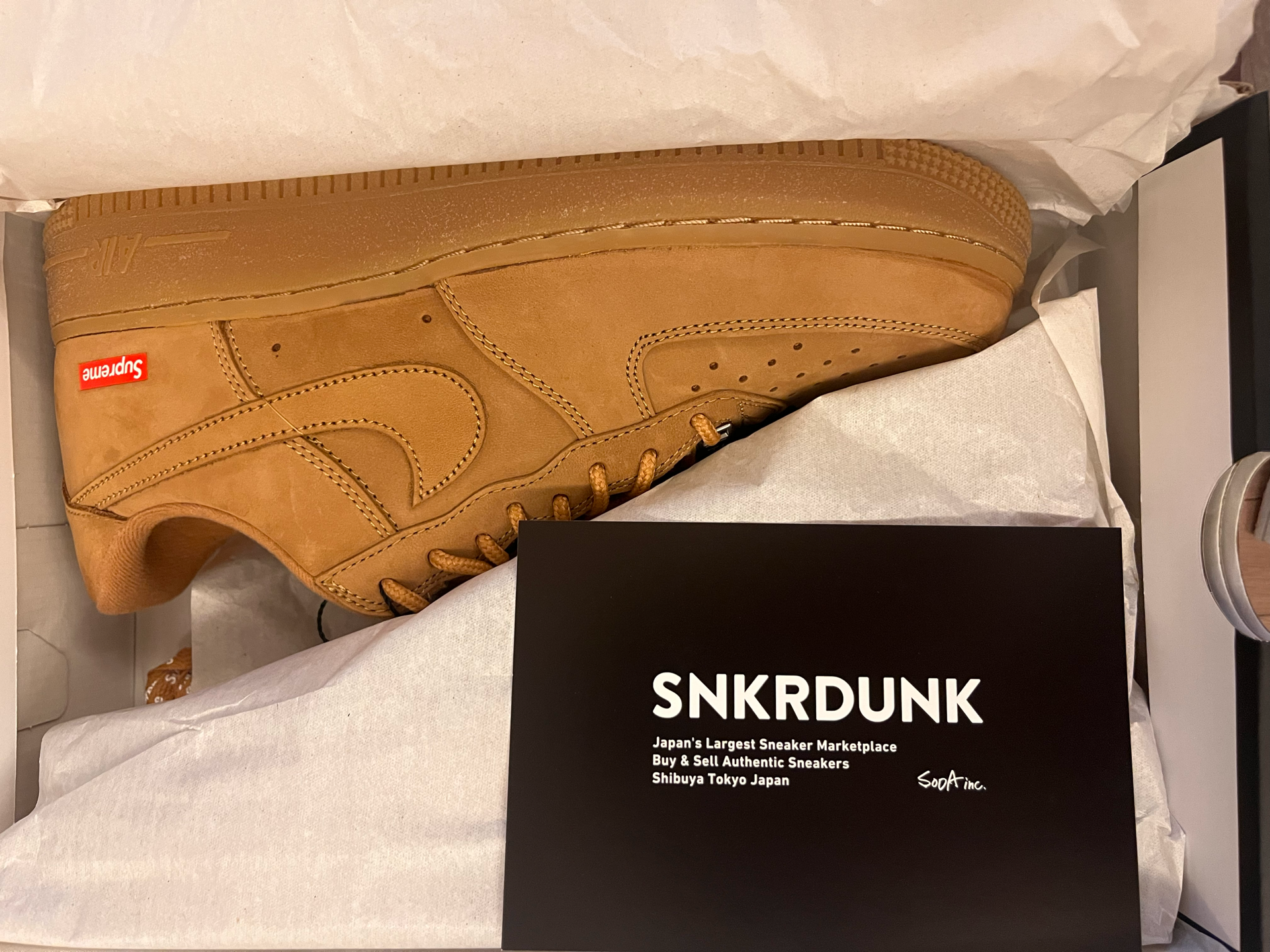 Supreme × Nike Air Force 1 Low "Flax/Wheat"