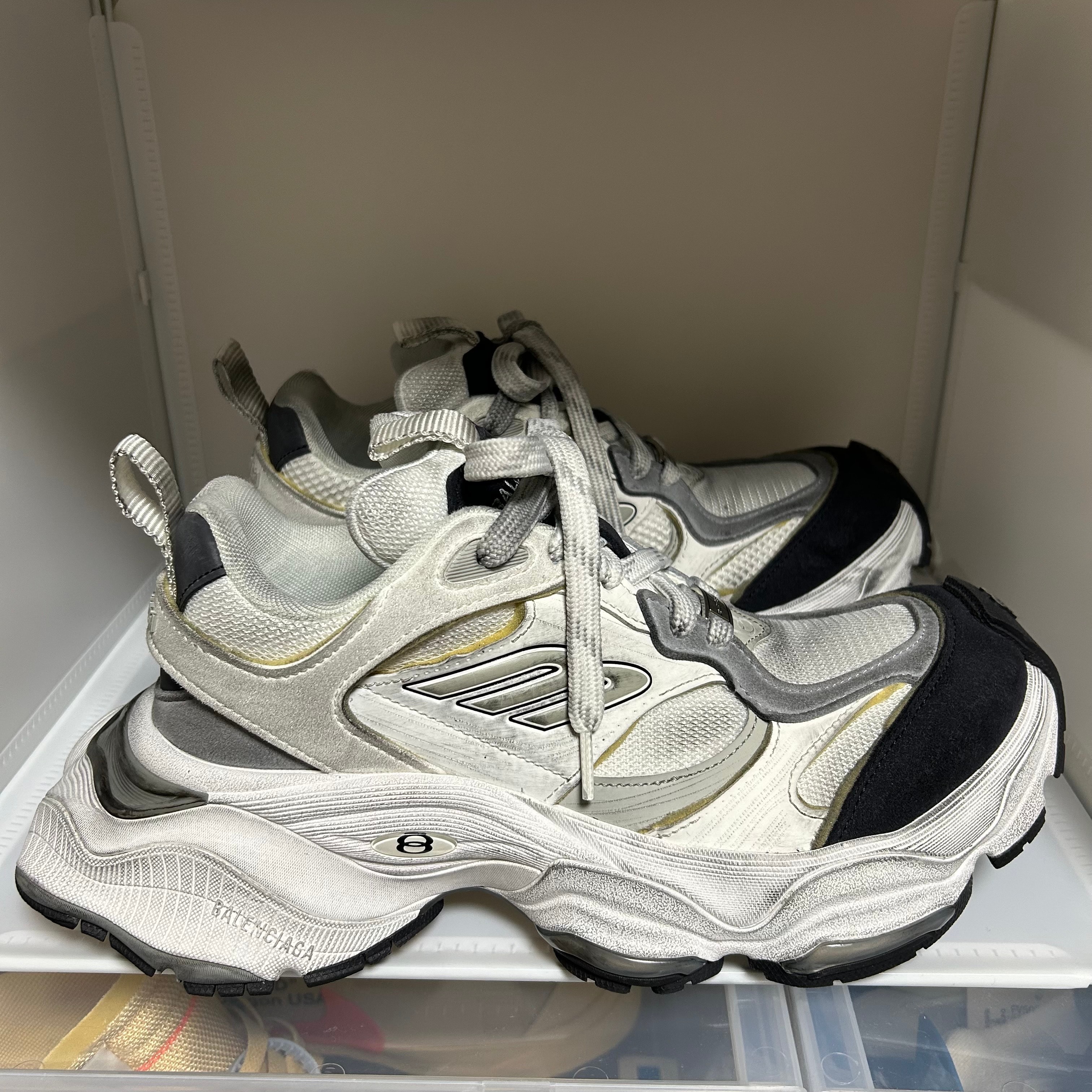 BALENCIAGA Women's Cargo Sneaker "Blanc/Grease"