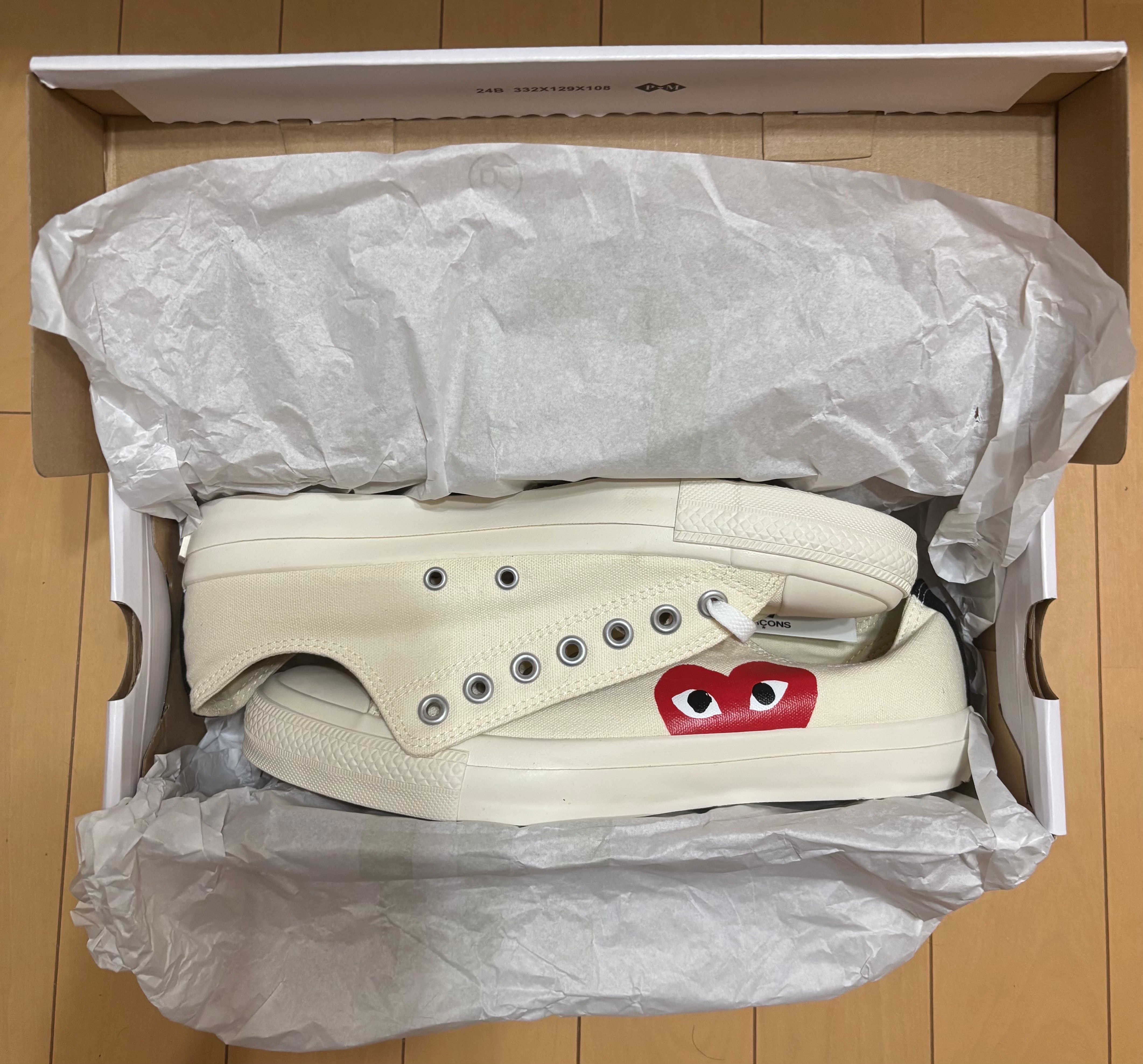 PLAY COMME des GARCONS × Converse All Star OX "White" (AZ-K114-001)