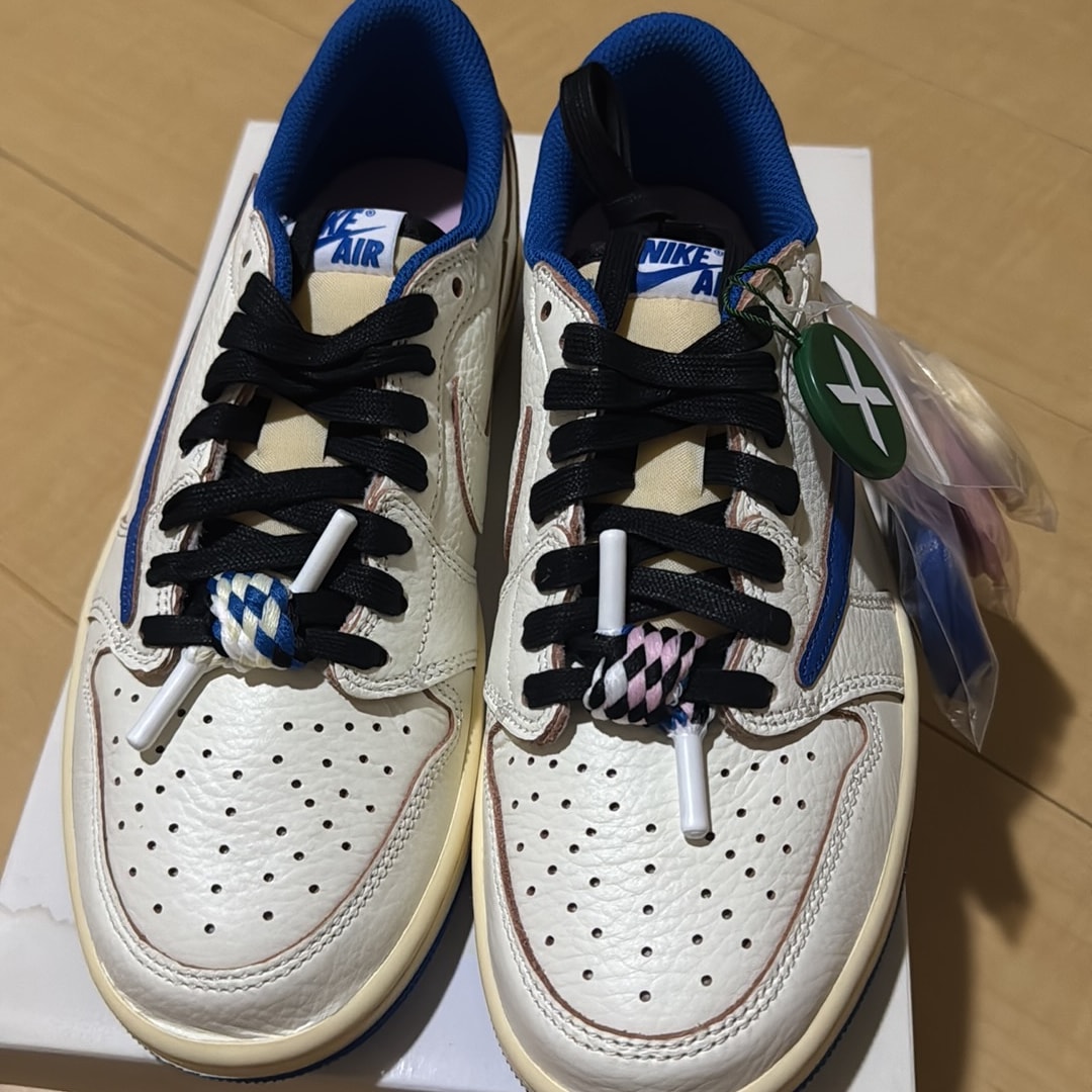 Travis Scott × fragment design × Nike Air Jordan 1 Low OG "Sail/Military Blue"