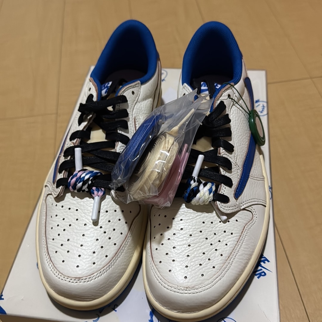 Travis Scott × fragment design × Nike Air Jordan 1 Low OG "Sail/Military Blue"