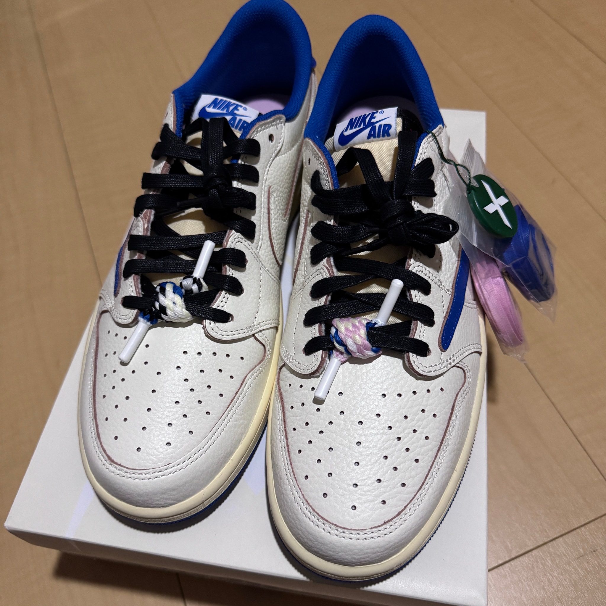 Travis Scott × fragment design × Nike Air Jordan 1 Low OG "Sail/Military Blue"