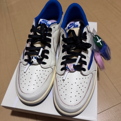 Travis Scott × fragment design × Nike Air Jordan 1 Low OG "Sail/Military Blue"