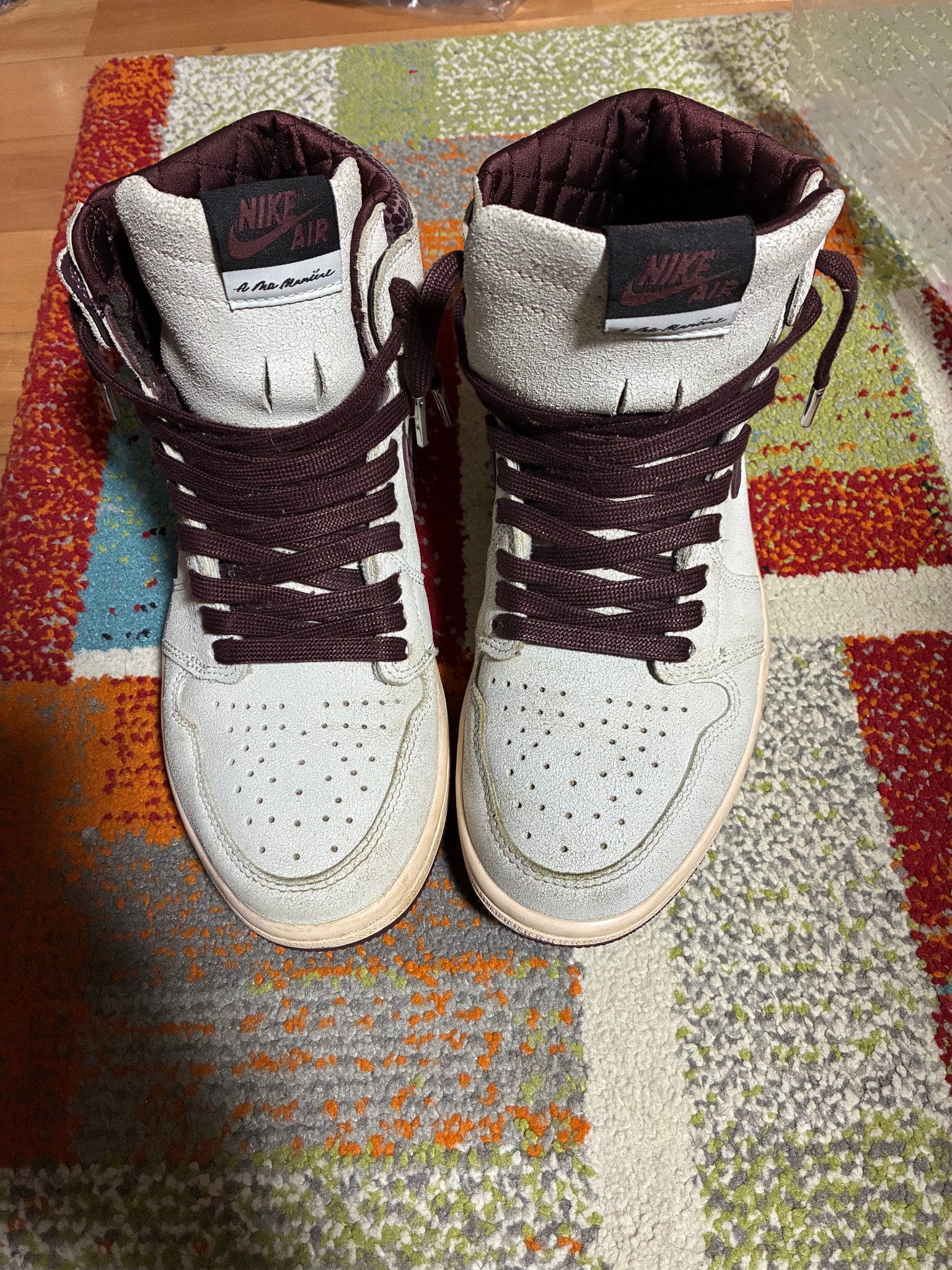 A Ma Maniere × Nike Air Jordan 1 Retro High OG "Sail and Burgundy"