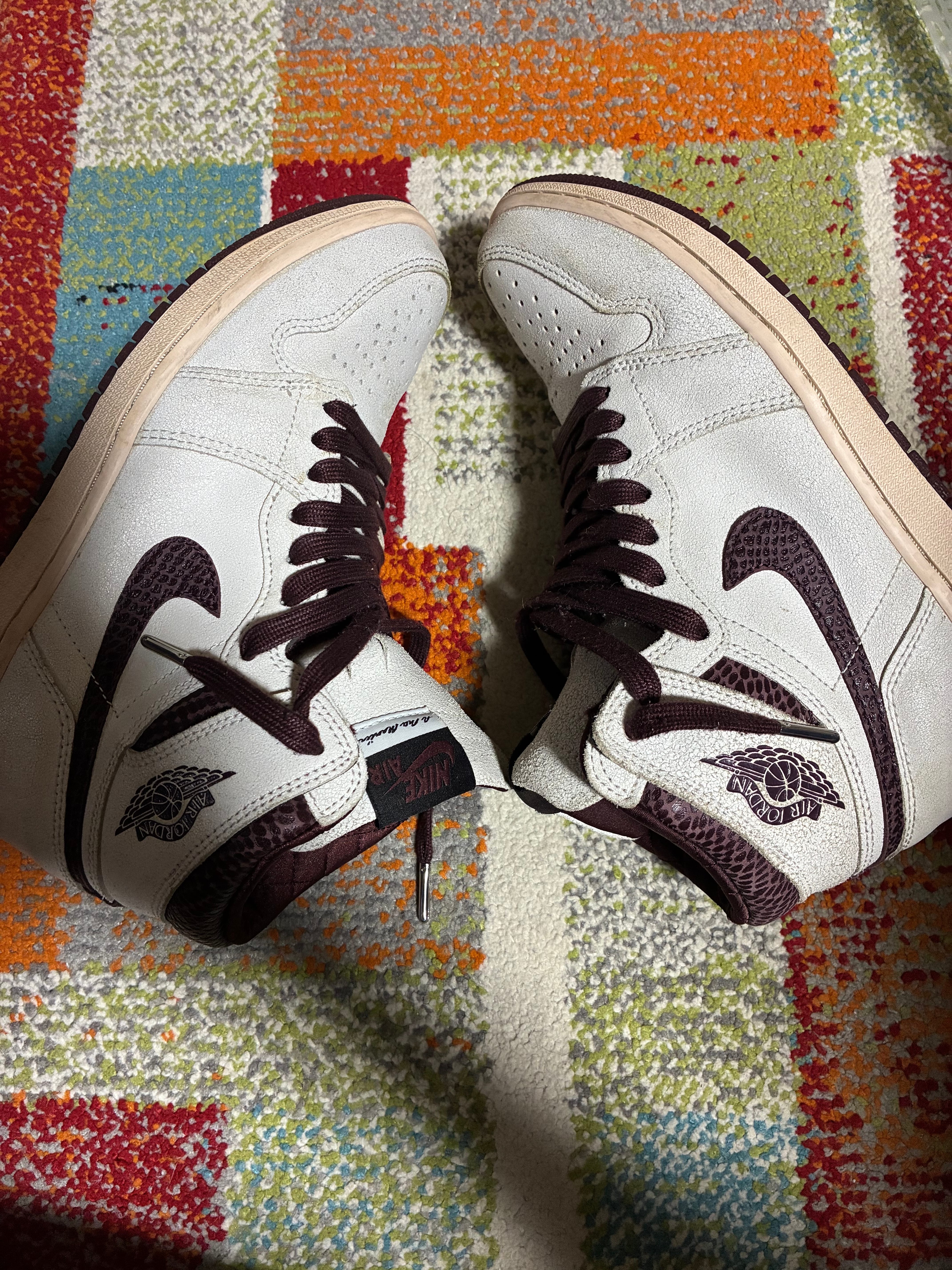 A Ma Maniere × Nike Air Jordan 1 Retro High OG "Sail and Burgundy"