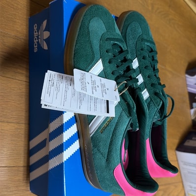 adidas Women's Gazelle Indoor " Green/Cloud White/Lucid Pink"