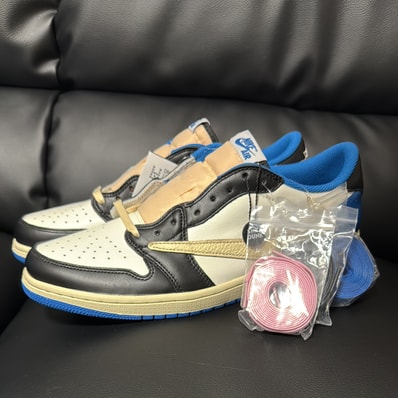 Travis Scott × fragment design × Nike Air Jordan 1 Low OG SP "Military Blue"