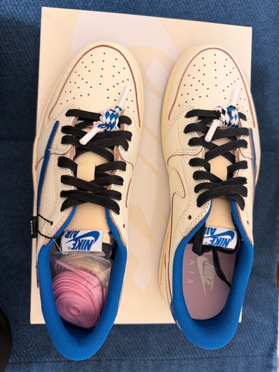 Travis Scott × fragment design × Nike Air Jordan 1 Low OG "Sail/Military Blue"