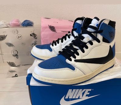 Travis Scott × fragment design × Nike Air Jordan 1 Retro High OG SP "Military Blue"