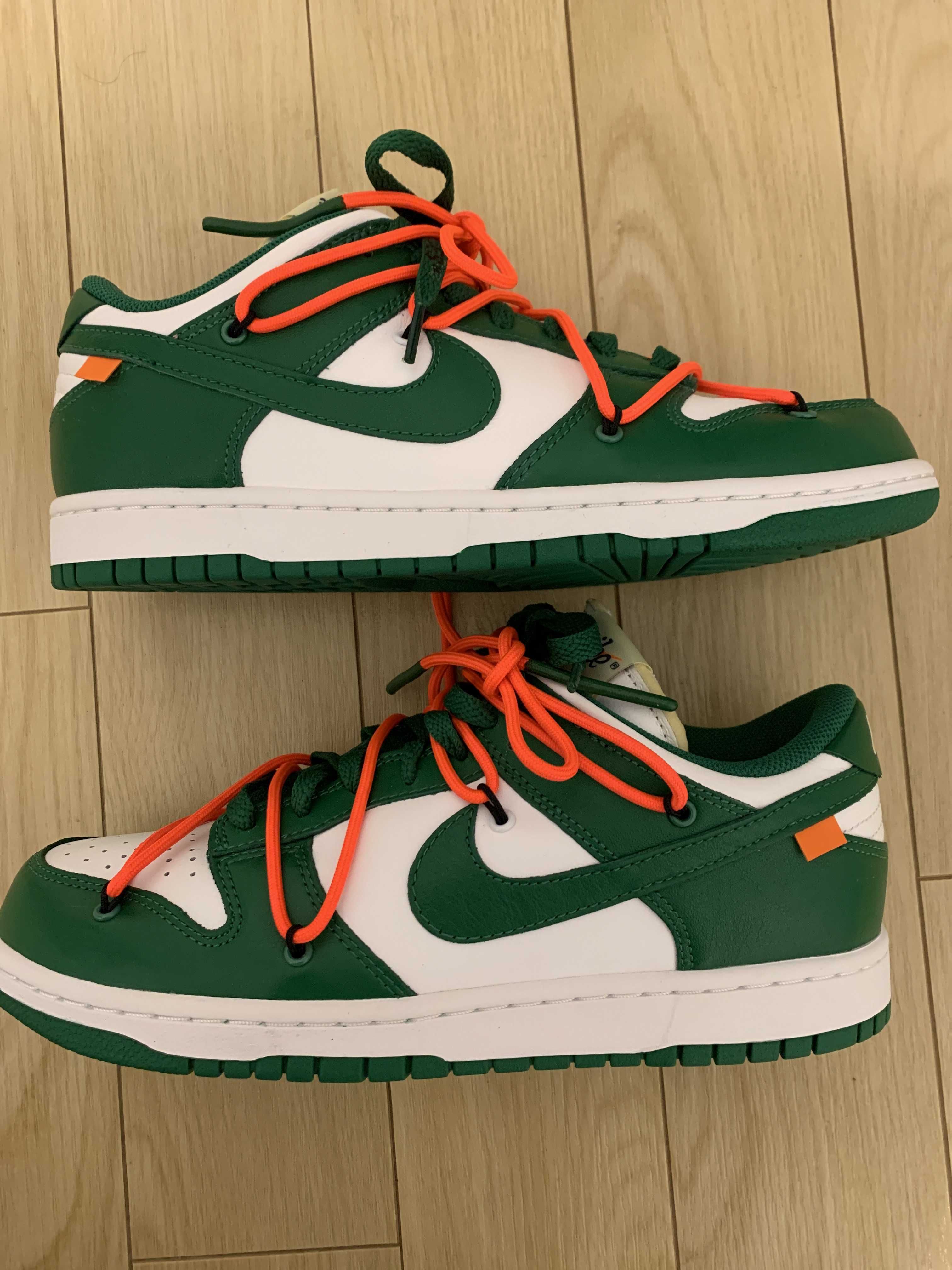 Off-White × Nike Dunk Low "White/Pine Green"
