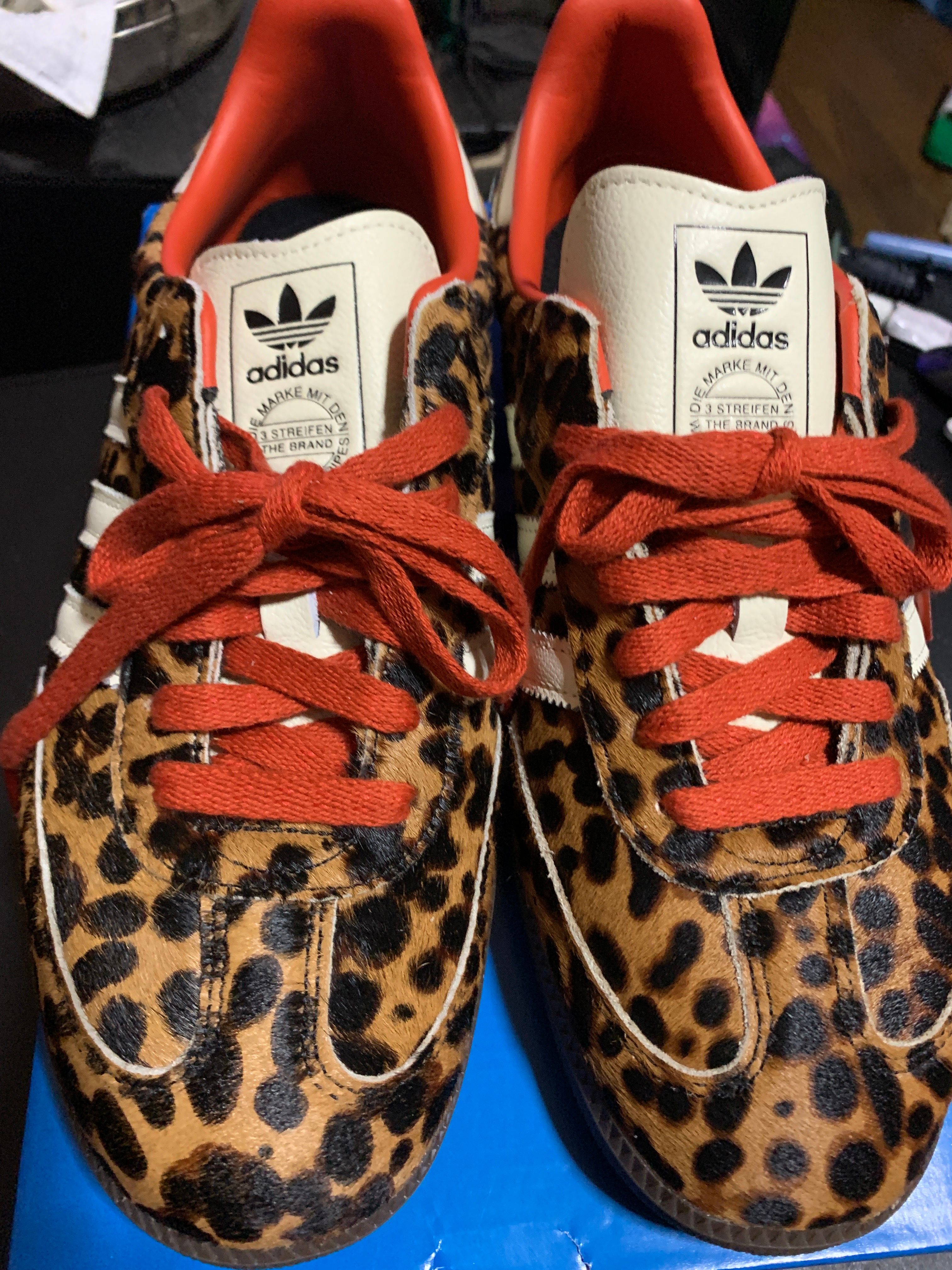 adidas Women's Samba OG "Leopard/Preloved Red"