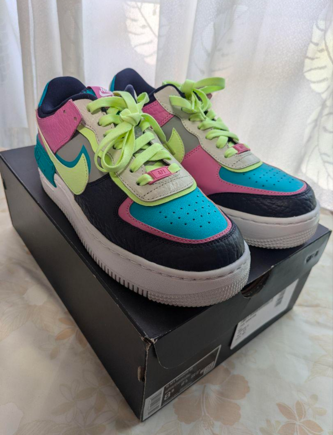 Nike Women's Air Force 1 Low Shadow "Barely Volt Oracle Aqua"