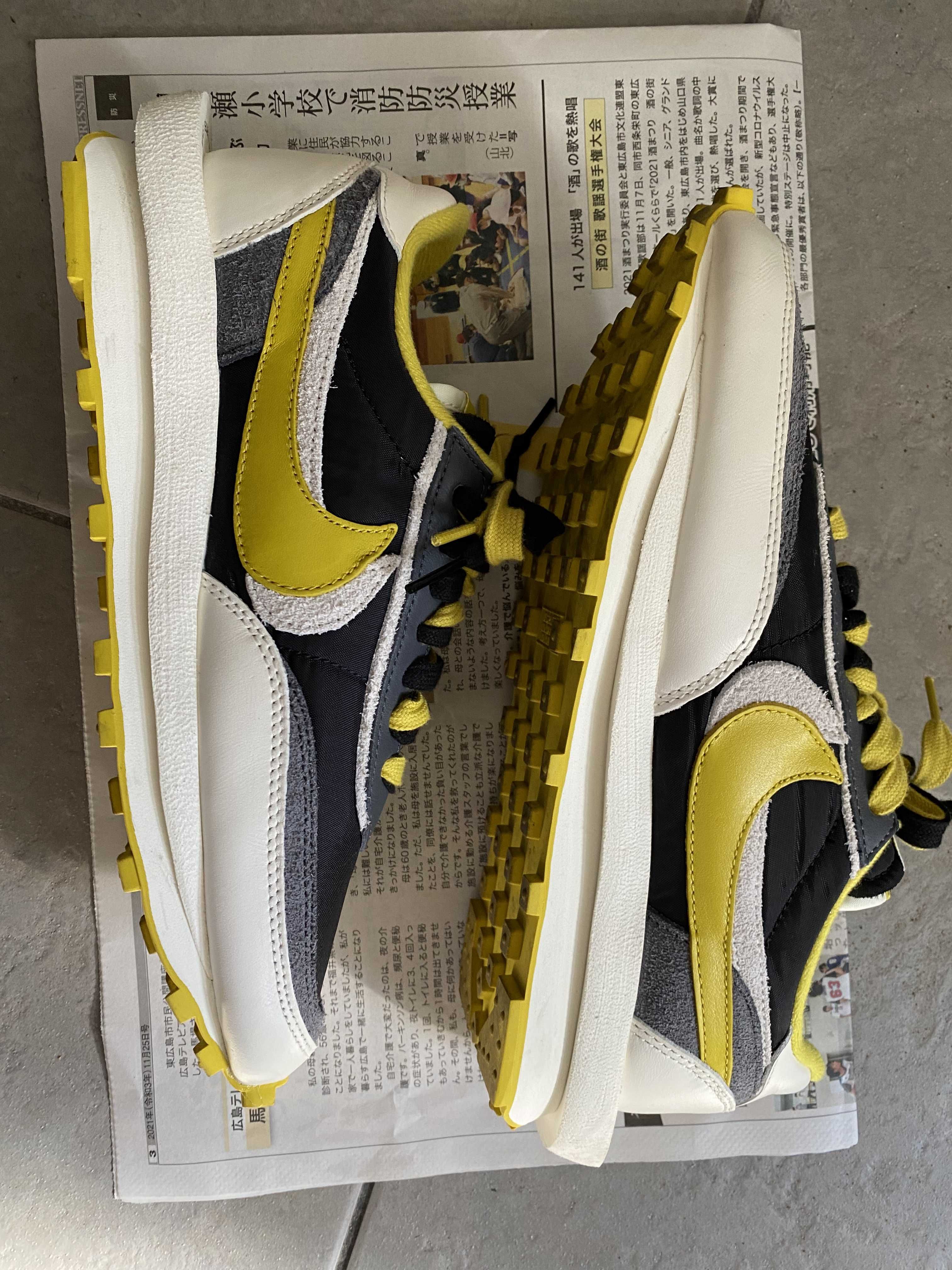 UNDERCOVER × sacai × Nike LD Waffle "Black/Sail-Dark Grey-Bright Citron"