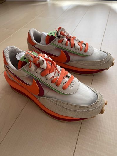 CLOT × Sacai × Nike LD Waffle "Orange Blaze"
