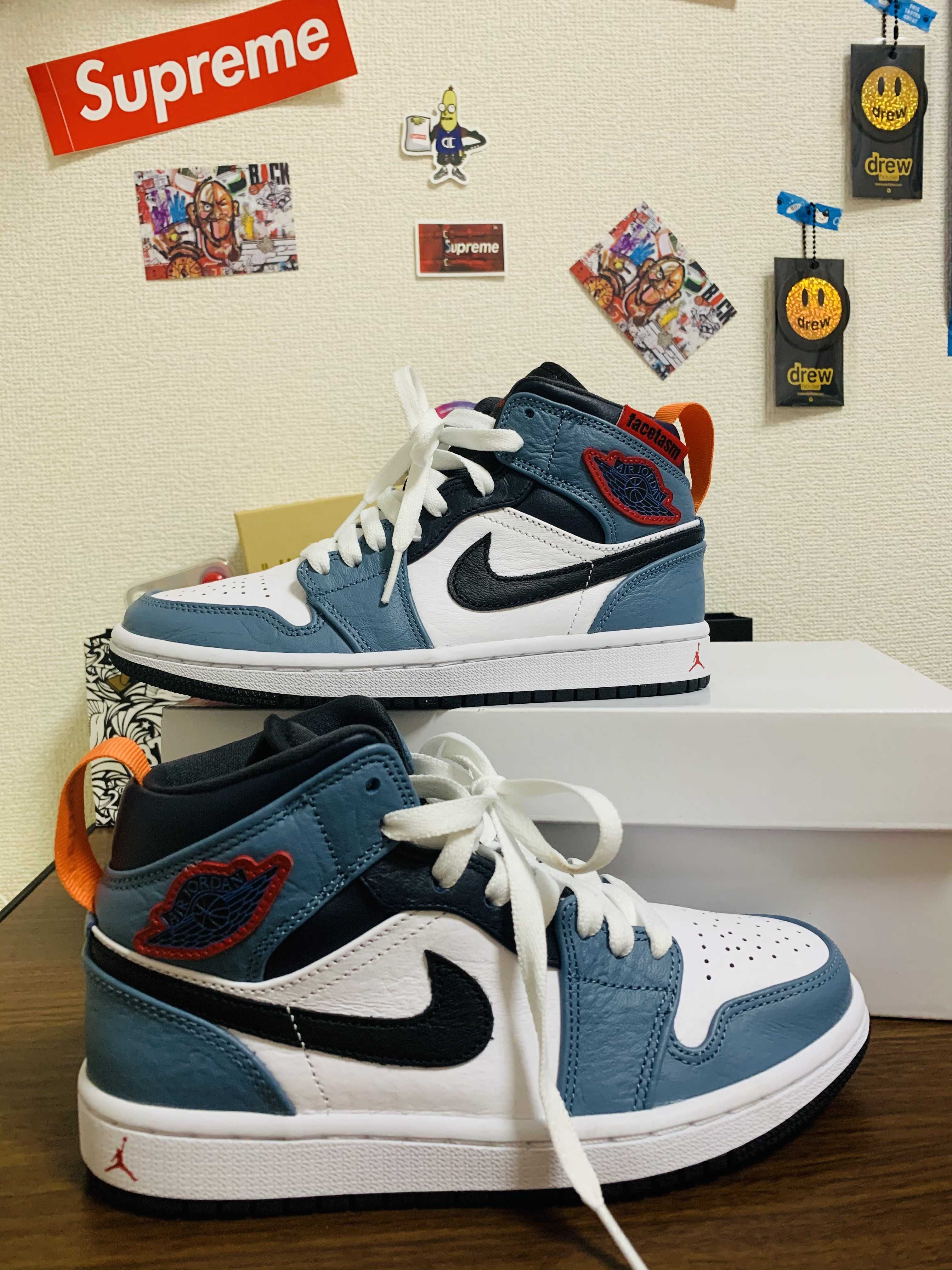 FACETASM × Nike Air Jordan 1 Mid "White/Navy"