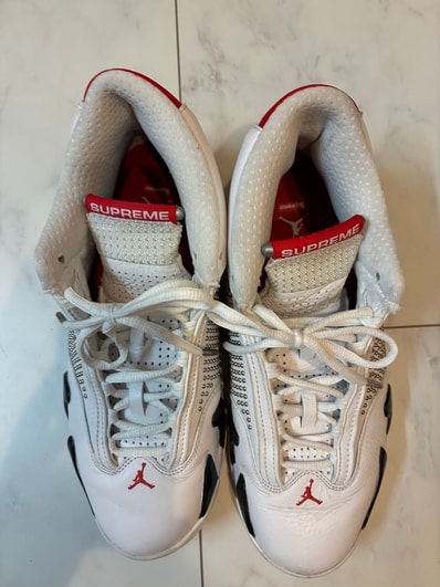Supreme × Nike Air Jordan 14 Retro "White/University Red"