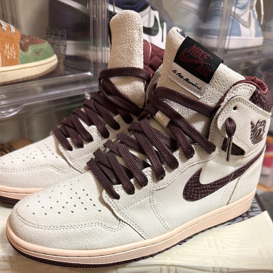 A Ma Maniere × Nike Air Jordan 1 Retro High OG "Sail and Burgundy"