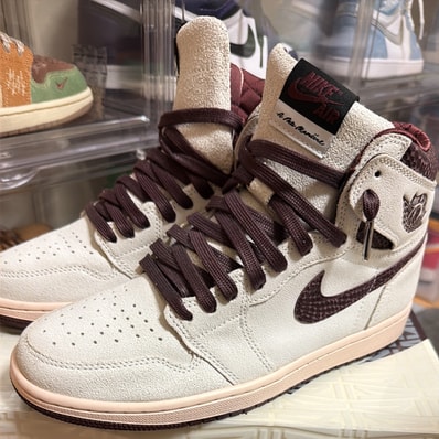 A Ma Maniere × Nike Air Jordan 1 Retro High OG "Sail and Burgundy"
