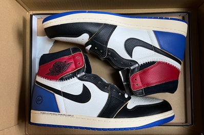 fragment design × UNION × Nike Air Jordan 1 High OG "Black/Varsity Red"