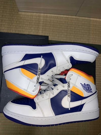 NIKE AIR JORDAN 1 MID "WHITE/NAVY/YELLOW"