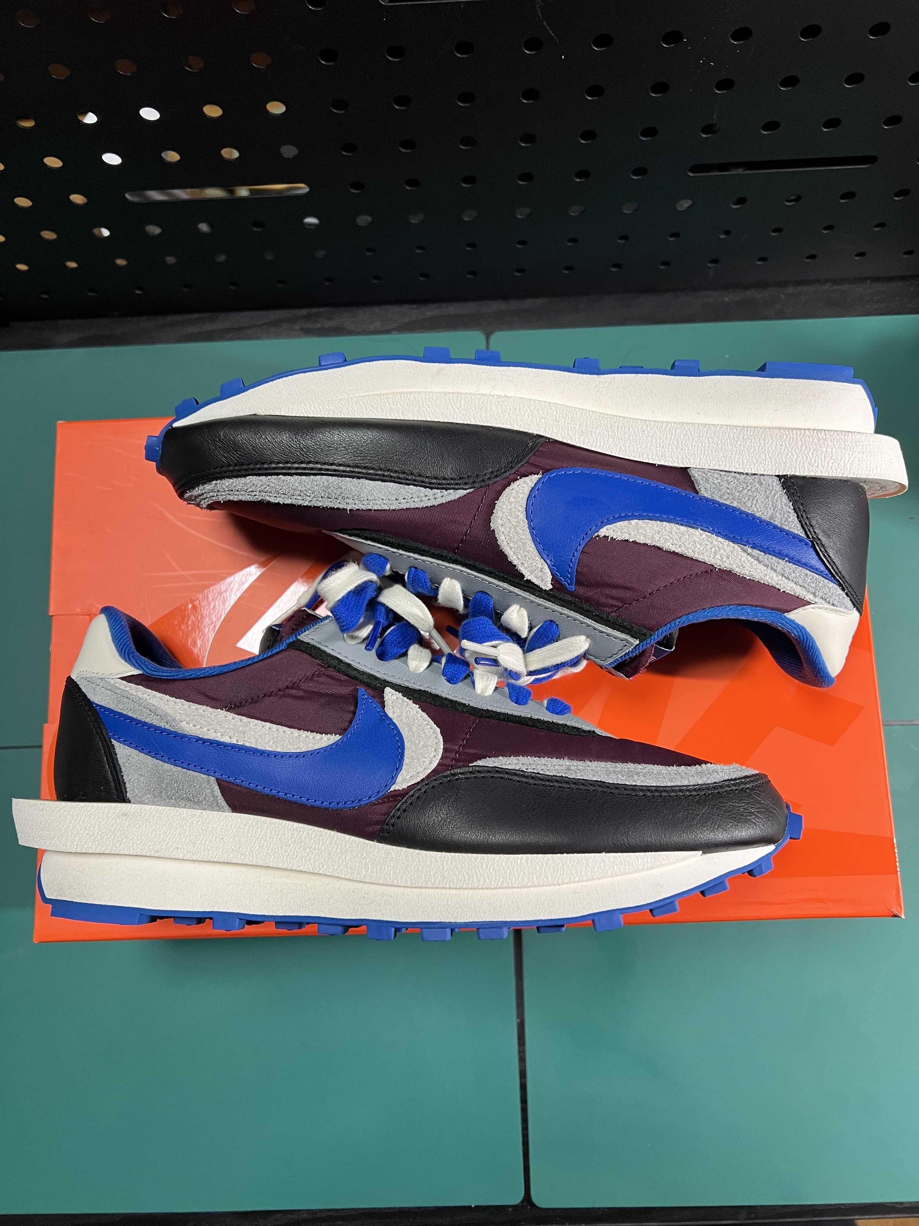 UNDERCOVER × sacai × Nike LD Waffle "Night Maroon/Pale Ivory-Ground Grey-Team Royal"