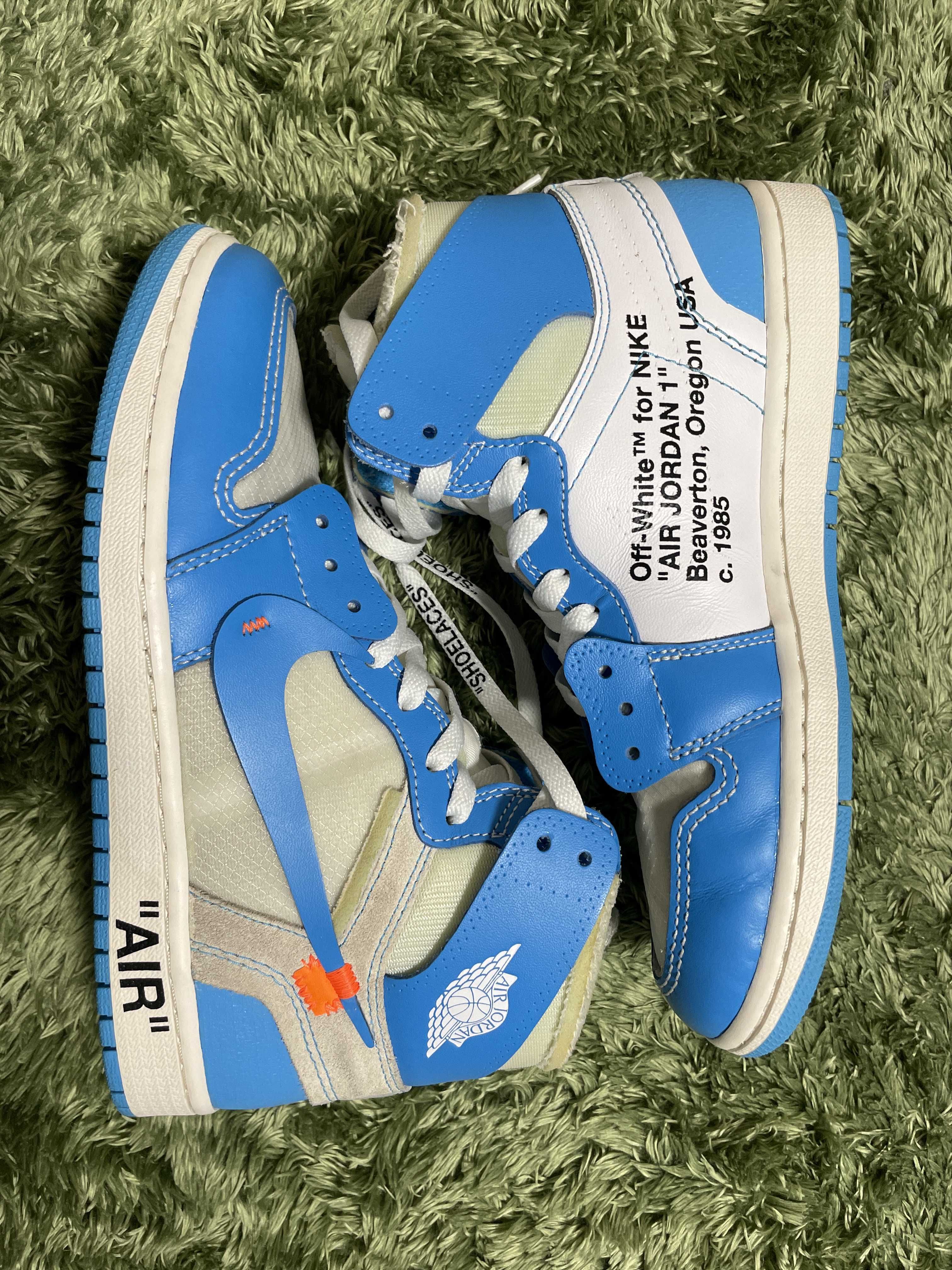 Off-White × Nike Air Jordan 1 High UNC "White/Dark Powder Blue"