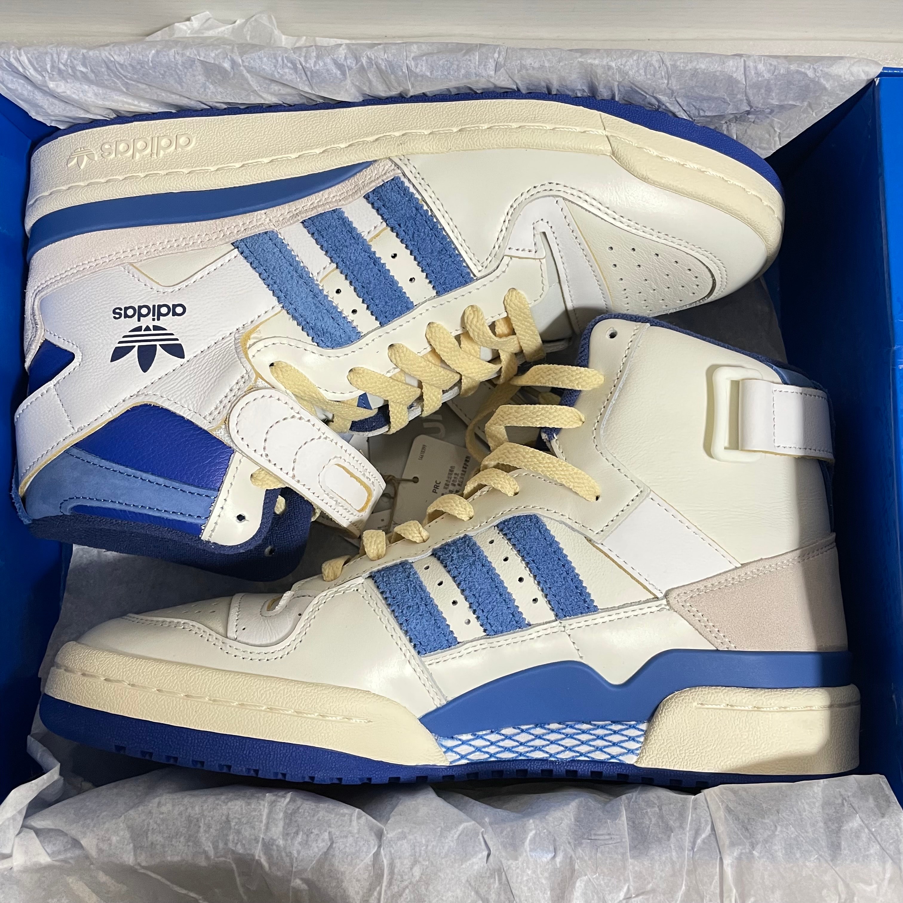 adidas Forum 84 High Blue Thread "Off White-Bright Blue/Footwear White"
