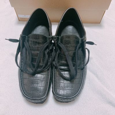 WACKO MARIA × Clarks Wallabee Crocodile Embossed Leather "Black"