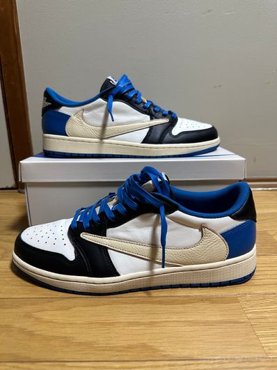Travis Scott × fragment design × Nike Air Jordan 1 Low OG SP "Military Blue"