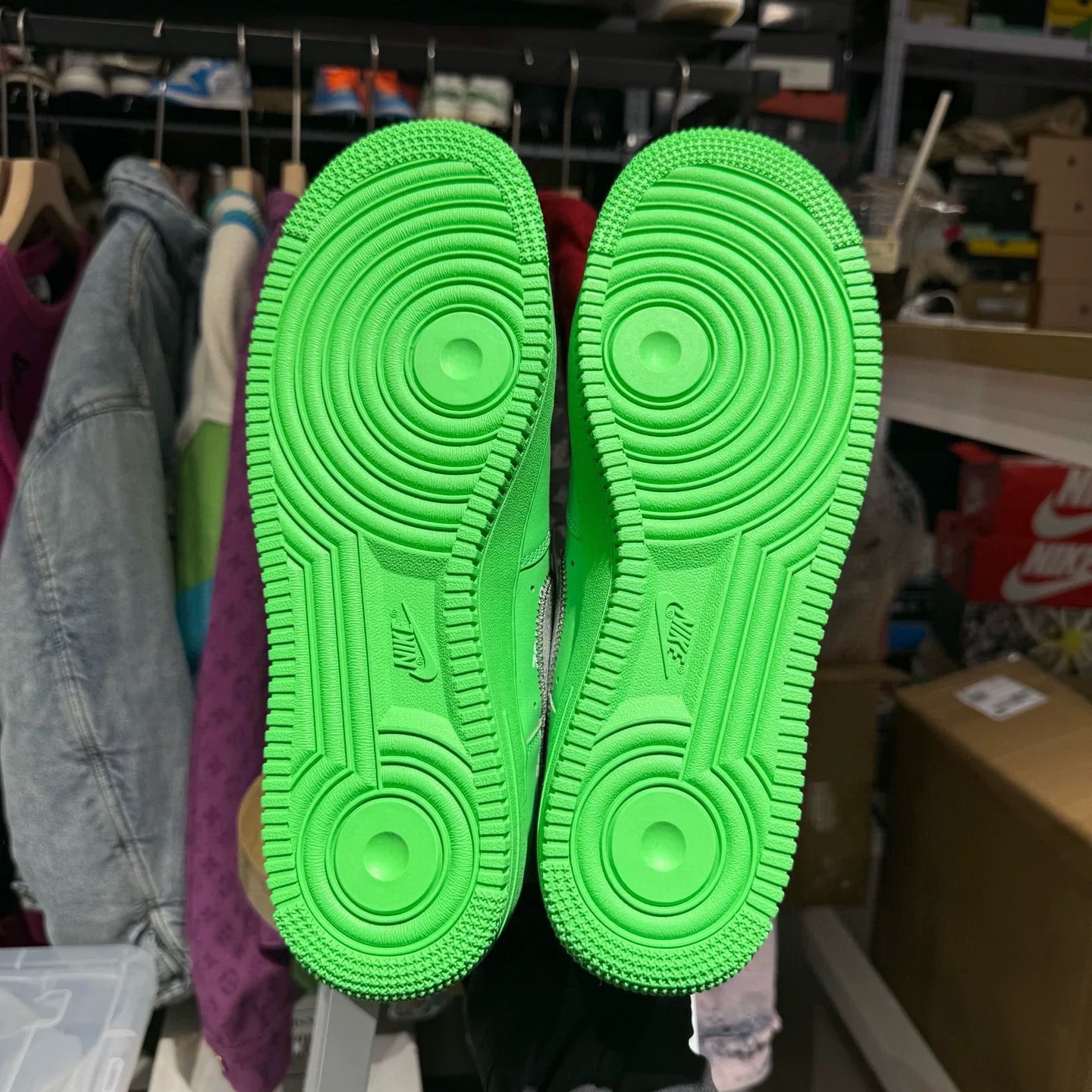 Off-White × Nike Air Force 1 Low "Brooklyn/Light Green Spark"