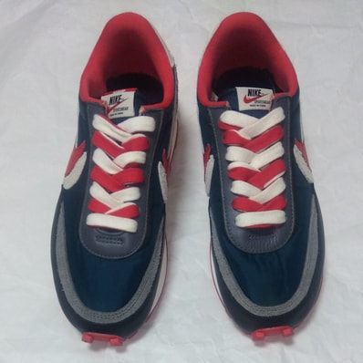 UNDERCOVER × sacai × Nike LD Waffle "Midnight Spruce/Pale Ivory-Dark Grey-University Red"