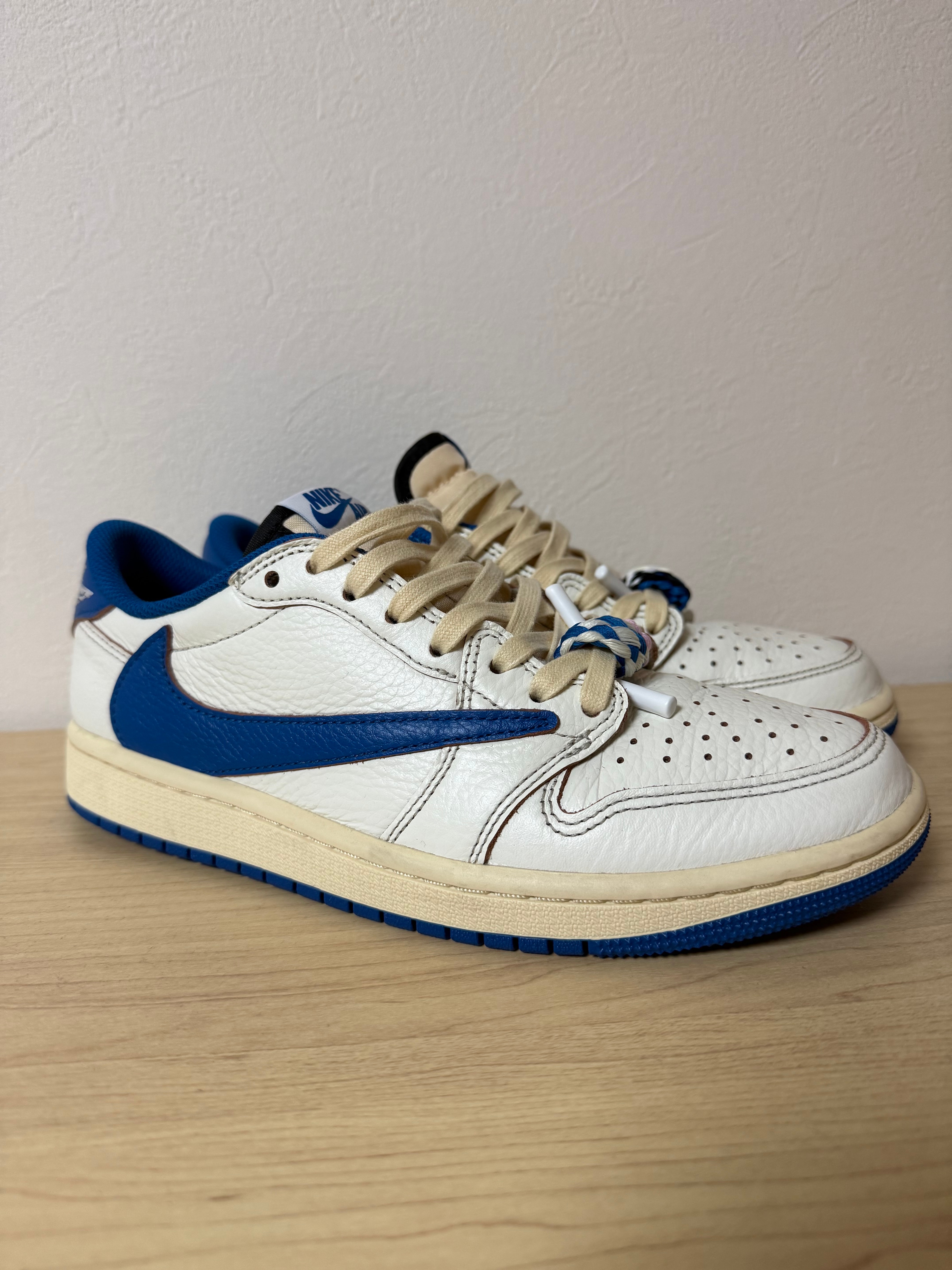 Travis Scott × fragment design × Nike Air Jordan 1 Low OG "Sail/Military Blue"