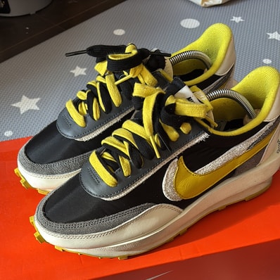 UNDERCOVER × sacai × Nike LD Waffle "Black/Sail-Dark Grey-Bright Citron"