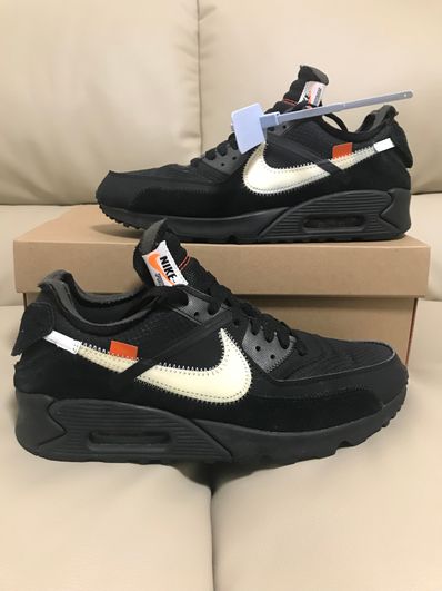 Off-White × Nike Air Max 90 "Black/Black-Cone-White"