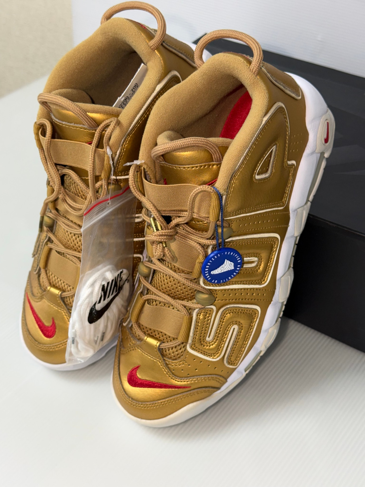 Supreme × Nike Air More Uptempo "Metallic Gold"