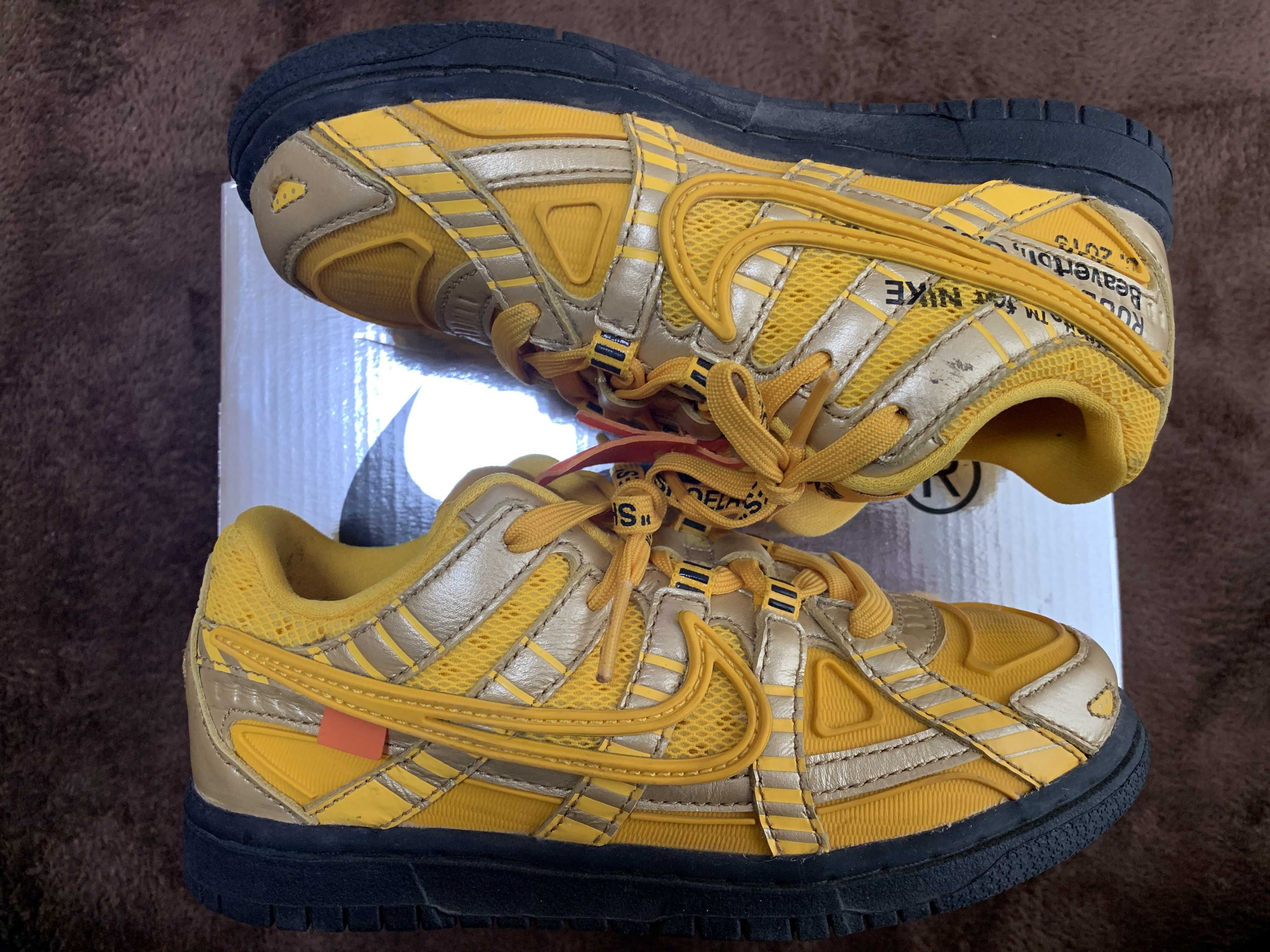 Off-White × Nike PS Air Rubber Dunk "University Gold"