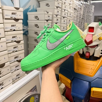 Off-White × Nike Air Force 1 Low "Brooklyn/Light Green Spark"