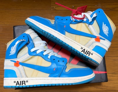 Off-White × Nike Air Jordan 1 High UNC "White/Dark Powder Blue"