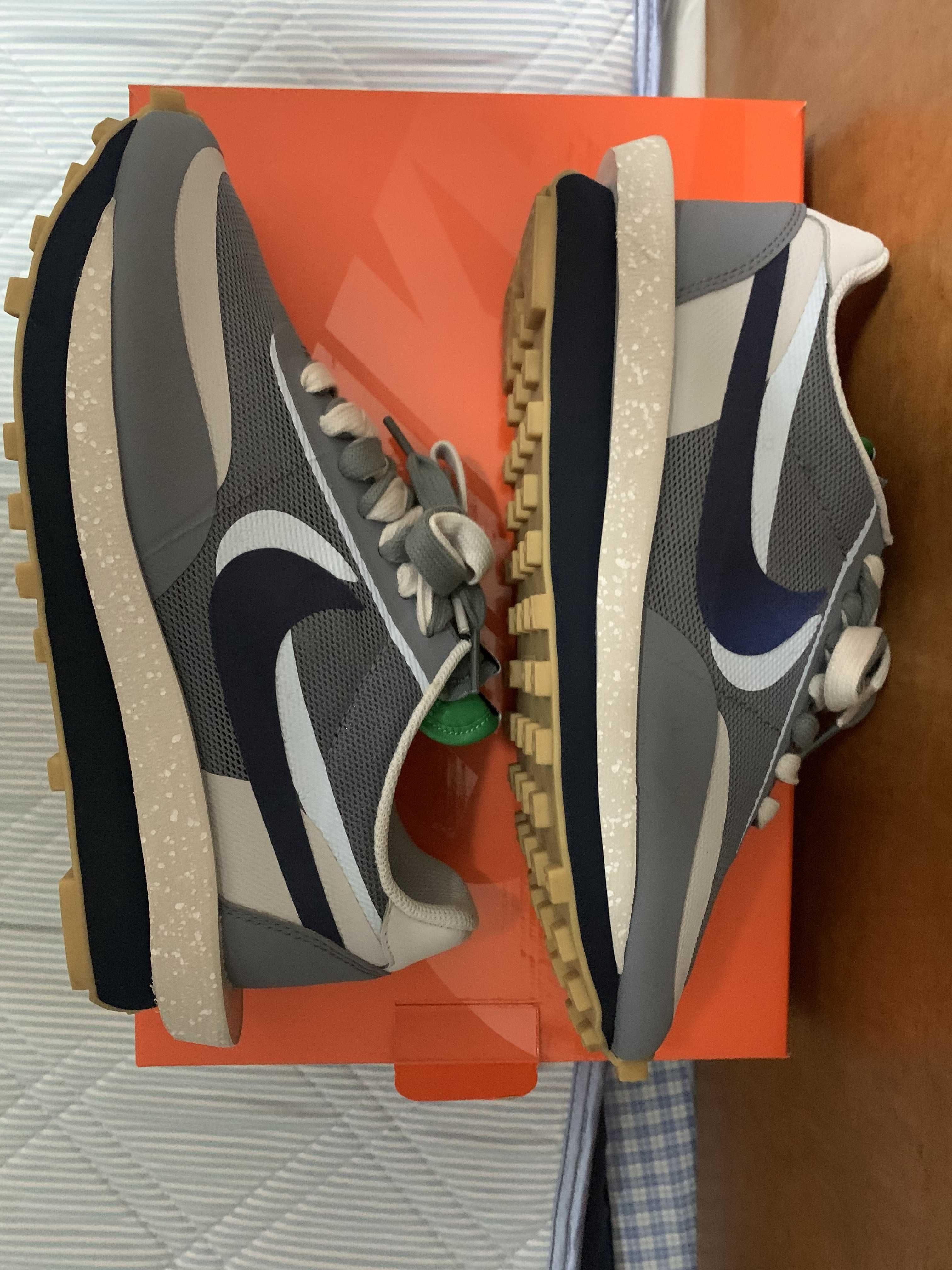 CLOT × Sacai × Nike LD Waffle "Grey Obsidian/Cool Grey"