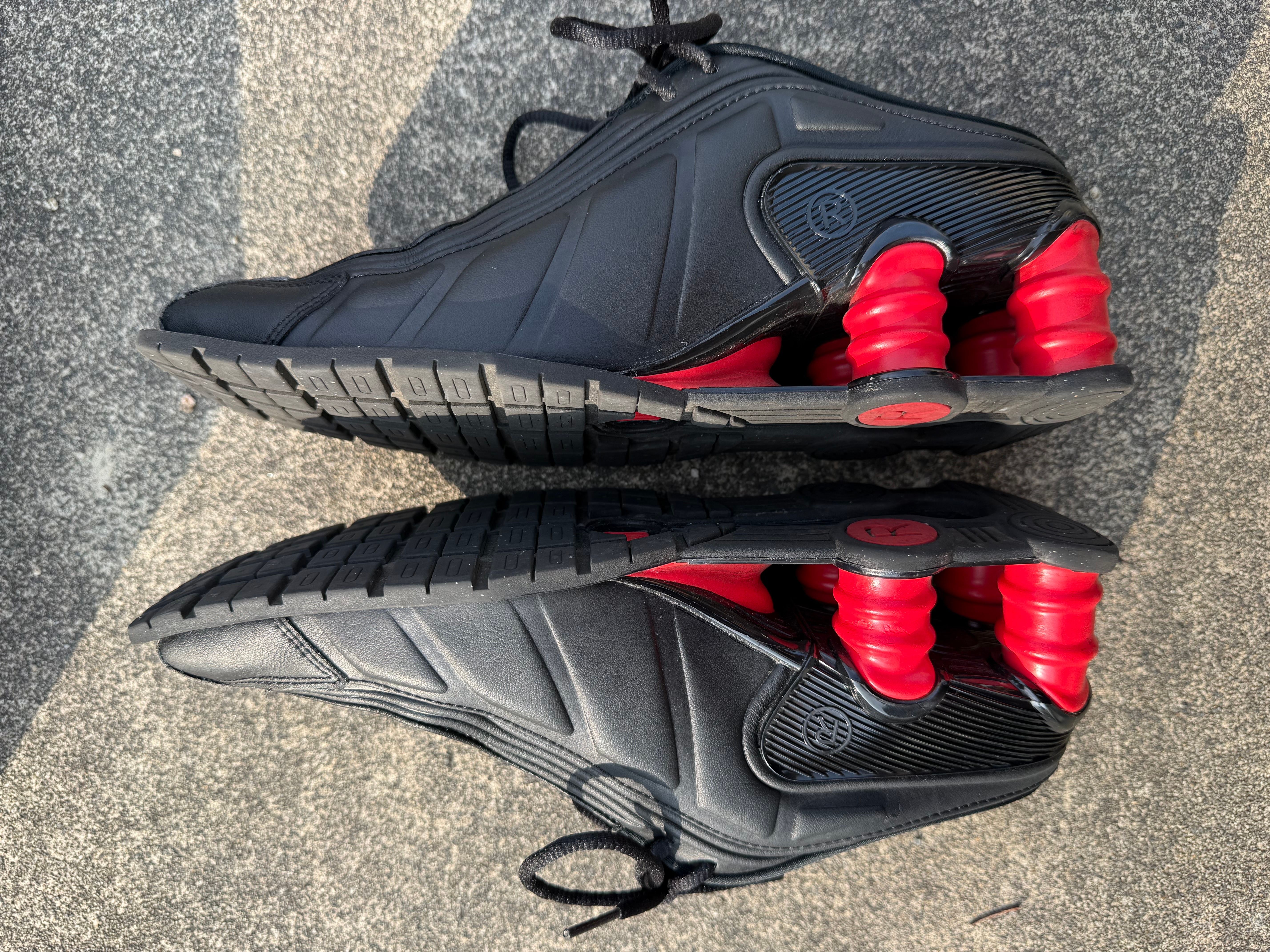Martine Rose × Nike Women's Shox MR4 "Black/Metallic Silver Comet Red"